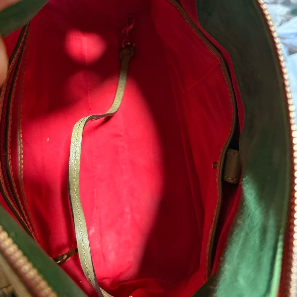 Dooney & Bourke Florentine Leather Tassel Shoulder Bag - Moss - Picture 12 of 12